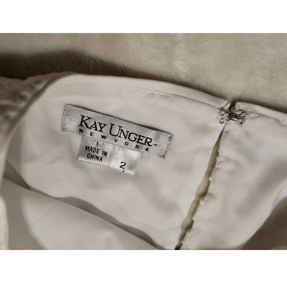 KAY UNGER size 2 White Eyelet A-line Dress - Picture 2 of 9